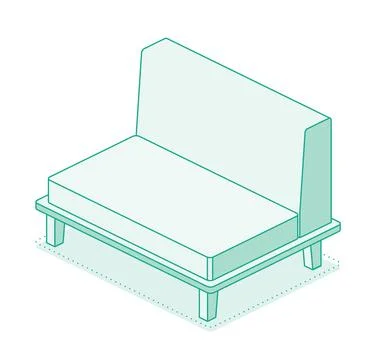 Soft and comfortable chair isolated on white background. Outline style. Stock Illustration