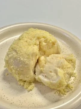 Soft and fluffy cream bread (???) filled with sweet, silky cream, offering .. Stock Photos
