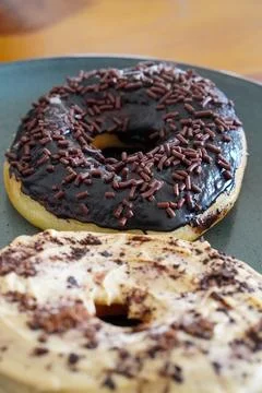 Soft and fluffy donuts dusted with fine sugar Stock-Fotos