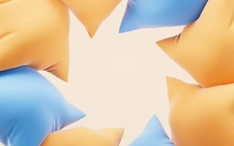 Soft and inflatable throw pillows, 3d rendering. Stock Illustration