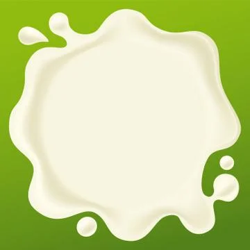 Soft and plain milk drop isolated on green. Stock Illustration