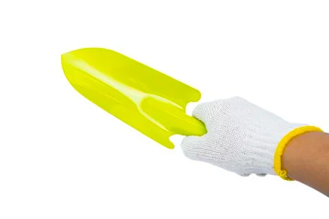 Soft and select focus Clipping path group set. Gardening tools are small spad Stock Photos