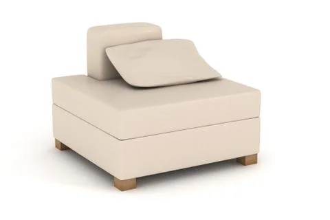 Soft armchair on a white background. 3D image. Stock Illustration