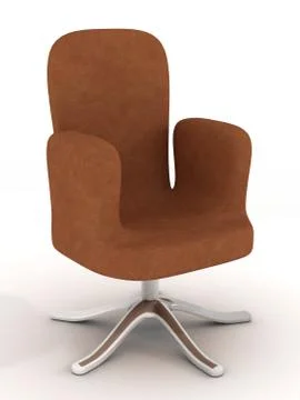 Soft armchair on a white background. 3D image. Stock Illustration