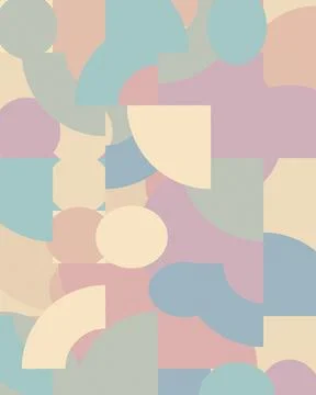 A soft arrangement of overlapping geometric forms creates a calming, contem.. Stock-Illustration
