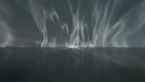 Soft Atmospheric Smoke Gray Light Streaks Mirrored Reflection Abstract Loop Vídeo Stock 332815229