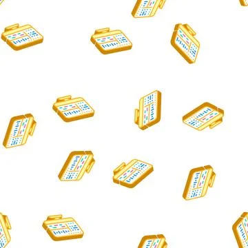 Soft for audio processing isometric icon seamless pattern Stock Illustration