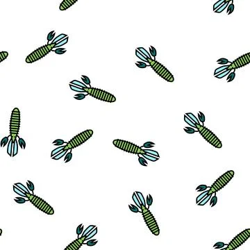 Soft bait fishing accessory vector seamless pattern Stock Illustration