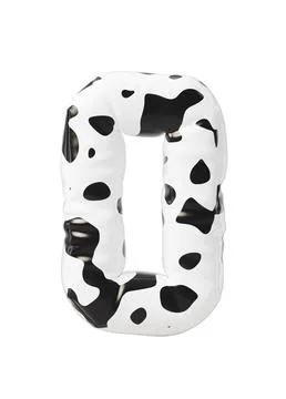 Soft balloon number with cow pattern styles, 3d rendering. Illustrazione stock