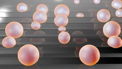 Soft balls fall down the stairs.  Futuristic background. Stock Footage 194161986