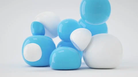 Soft balls falls and bounces, 3d rendering. Stock Footage 165990986