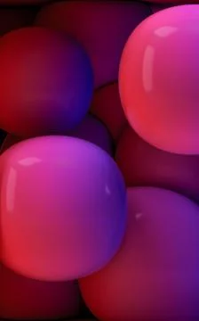 Soft balls, geometrical concept, 3d rendering. Illustrazione stock