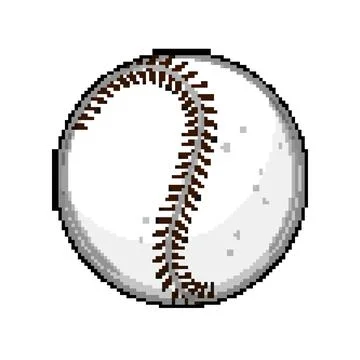 Soft baseball ball pixel art vector illustration Stock Illustration