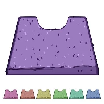Soft bath mat cartoon vector graphic イラスト素材