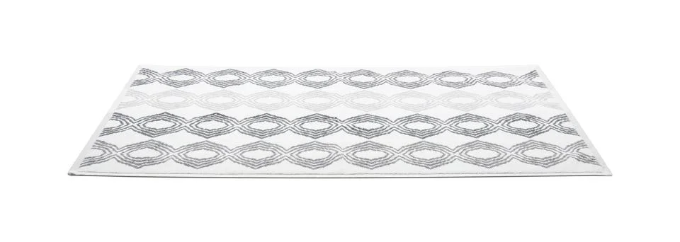 Soft bath mat with pattern isolated on white Stock Photos