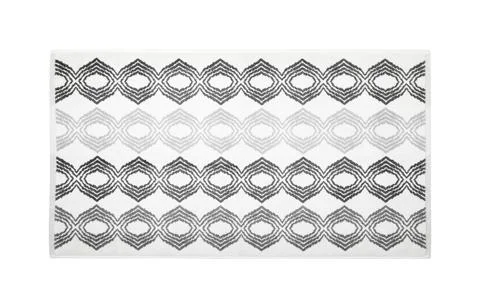 Soft bath mat with pattern isolated on white, top view 스톡 사진