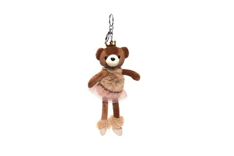 Soft bear keychain isolated on a white background. Stock Photos