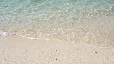 Soft beautiful ocean wave on sandy beach. Background. Stock Footage 107881006