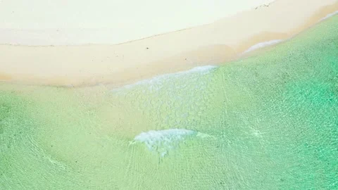 Soft beautiful ocean wave on sandy beach. Background. Stock Footage 220134012