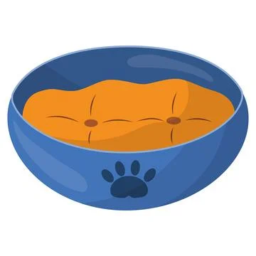 Soft bedding, a sunbed for pets, cats and dogs. Vector illustration on a wh.. Stock Illustration