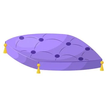 Soft bedding, a sunbed for pets, cats and dogs. Vector illustration on a wh.. Stock Illustration