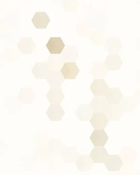 A soft beige abstract background featuring scattered translucent hexagons i.. Illustrazione stock