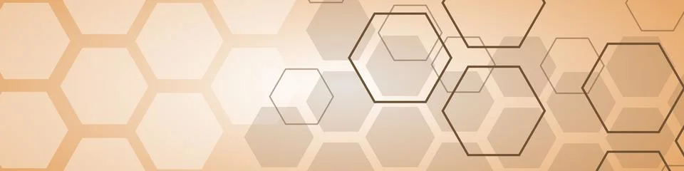 Soft beige hexagon technology abstract background with layered hexagonal shapes Stockillustratie