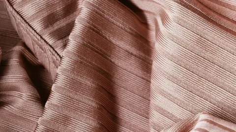 Soft beige ribbed fabric background with textile texture and elegant material de Stock Footage 336302250
