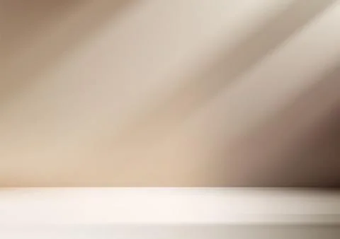 Soft Beige Wall Room with Subtle Gradient and Gentle Light Rays, Minimalist.. Stock Illustration