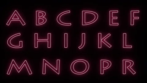 Soft blinking and flickering neon font all letters and numbers isolated on Stock Footage 82814843