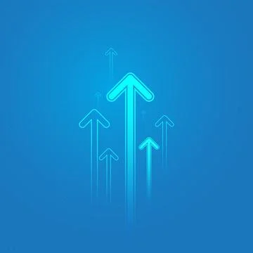 Soft Blue Abstract Background Featuring Business Arrow showing the Investme.. Stock Illustration