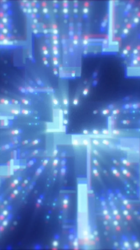 Soft blue abstract circuit board with glowing blocks and bokeh nodes, repre.. Stock Footage 334224550
