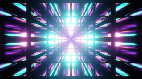 Soft blue and pink cube tunnel in space VJ loop0001-0300 Stock Footage 340320223