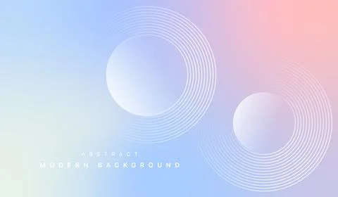 A soft blue and pink gradient Abstract background with circle lines on ligh.. Stock Illustration