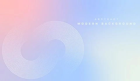 A soft blue and pink gradient Abstract background with circle lines on ligh.. Stock Illustration