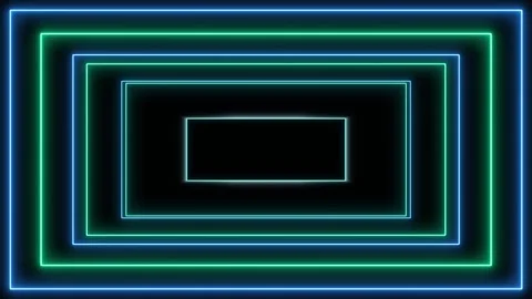Soft blue and white rectangles zooming into camera. Neon glowing shapes Stock Footage 320890971