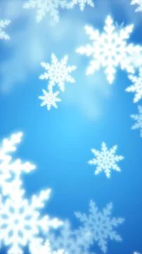 Soft blue background with glowing white snowflakes, symbolizing winter and fe イラスト素材