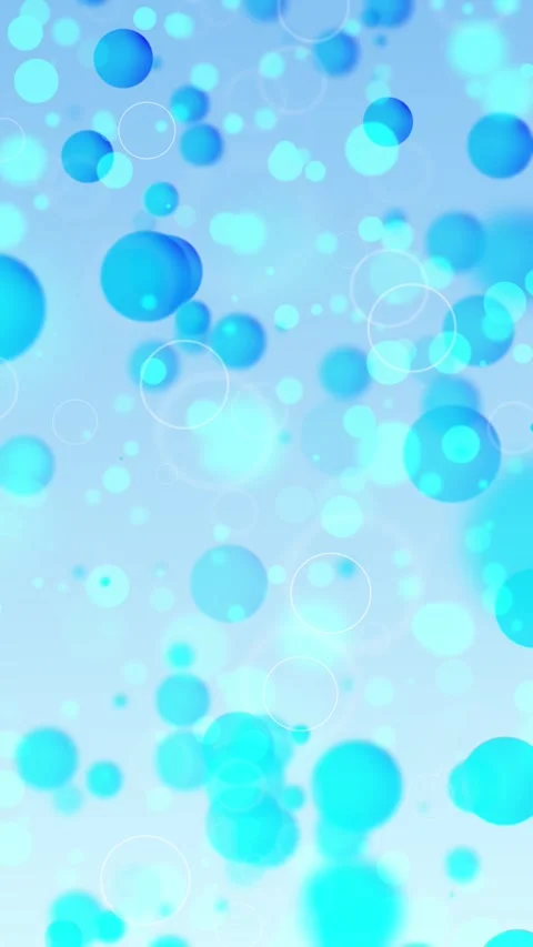 Soft blue bubble abstract background floating aqua circles, blurred bokeh, smoot Stock Footage 340574906