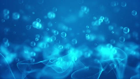 Soft Blue Bubble Dots Abstract Wave Background Stock Footage 338461619