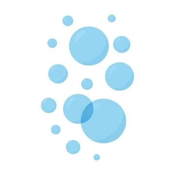 Soft blue bubble. Flat vector water bubbles for hygiene and cosmetic backgrounds Stock Illustration