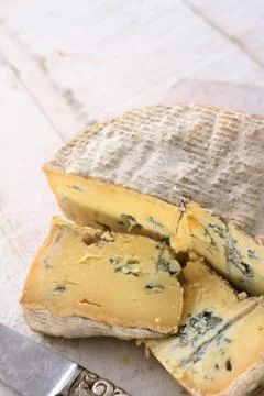 Soft blue cheese Stock Photos