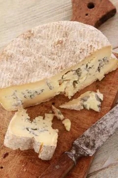 Soft blue cheese Stock Photos