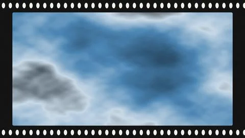 Soft blue cloudy sky texture with film border Stock Illustration