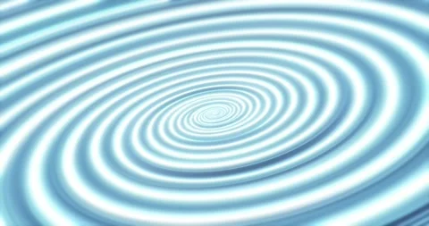 Soft blue concentric waves forming a hypnotic ripple spiral. Abstract minimal Видео 330593737