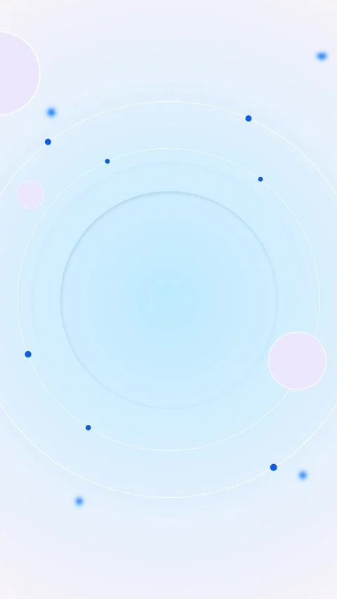 Soft blue geometric layout circular forms, orbit dots, smooth gradients, clean e Stock Footage 340399070