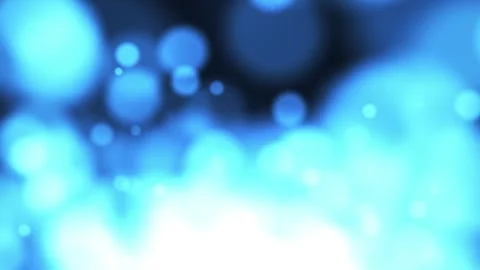 Soft blue glowing bokeh lights with dreamy blur and smooth gradients, creatin Stock Footage 331032062