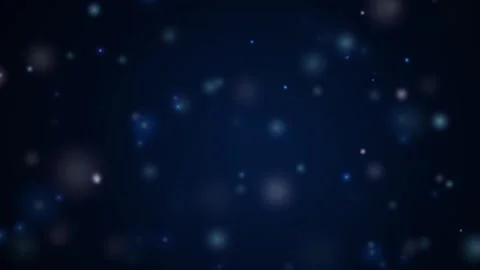 Soft blue glowing particles floating gently on dark background motion graph.. Видео 343428820