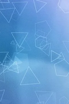Soft blue gradient backdrop with transparent geometric outlines creates a c.. 스톡 일러스트