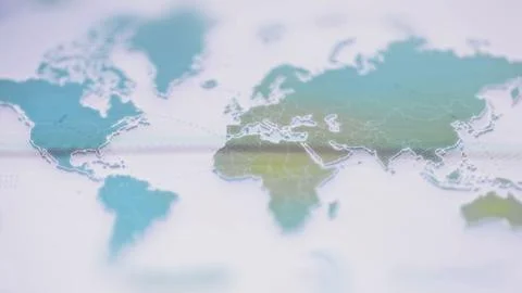 Soft blue green world map with country borders Stock Illustration