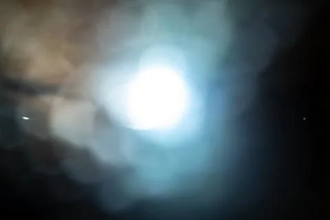 Soft blue light flare abstract bokeh background Foto stock